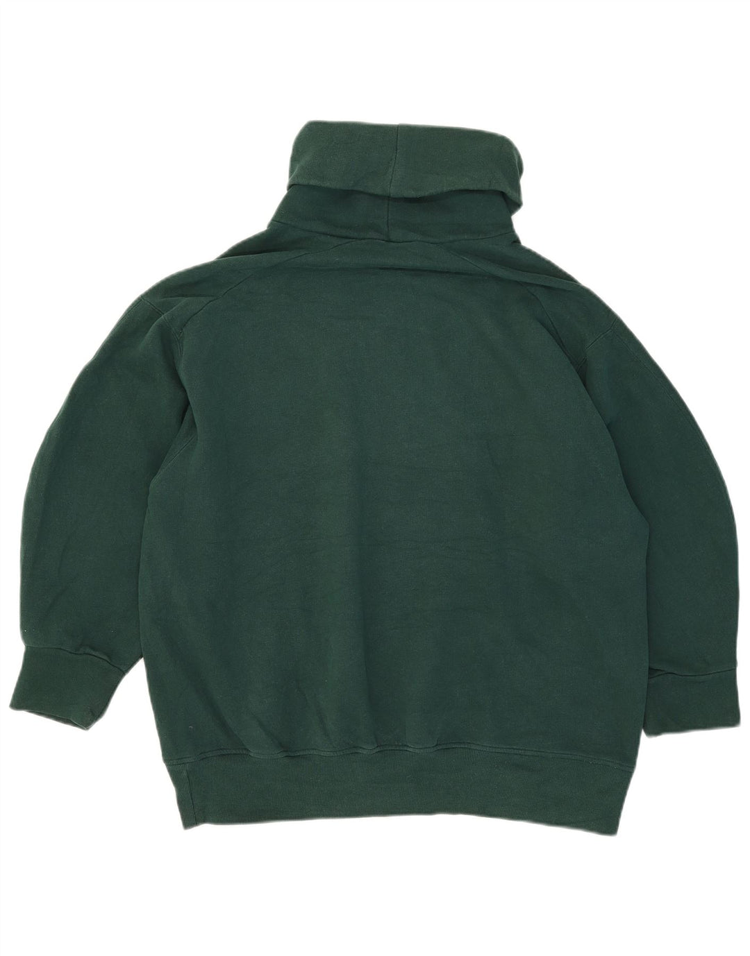 Zara moletom feminino com manga 3/4 e gola redonda, suéter UK 14 verde médio