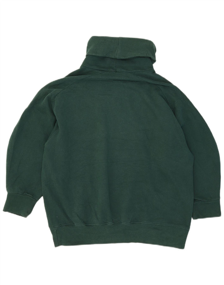 Zara moletom feminino com manga 3/4 e gola redonda, suéter UK 14 verde médio