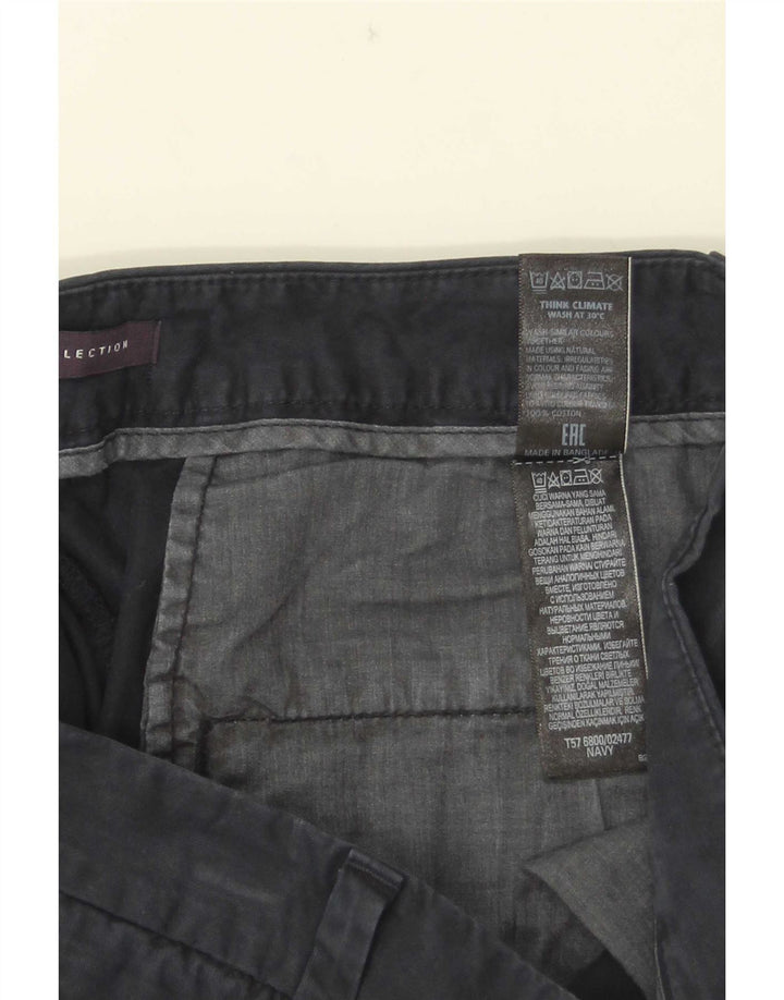Calça Chino Feminina Marks & Spencer Reino Unido 12 Médio W32 L26 Azul Marinho