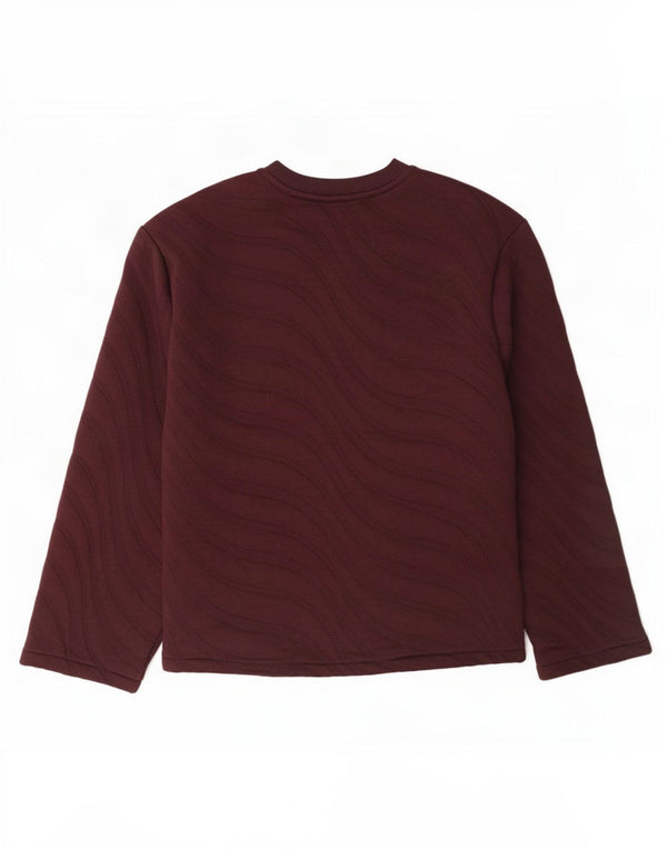 Zara moletom feminino oversized jumper UK 10 pequeno listrado cor de vinho