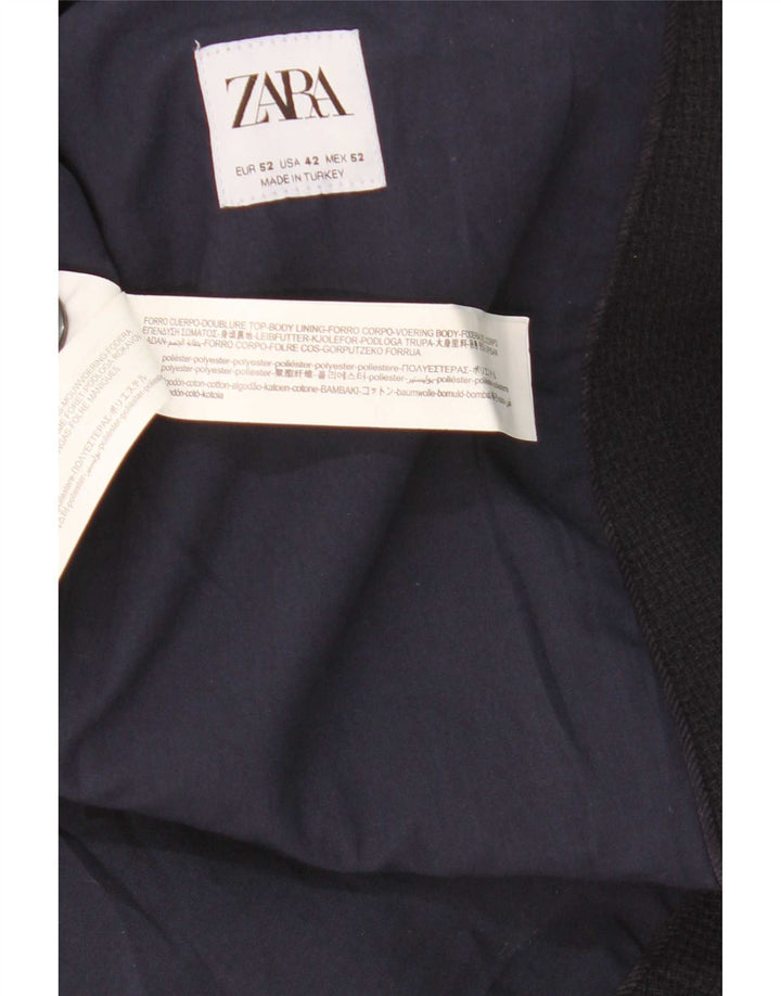 Jaqueta blazer masculina Zara com 2 botões UE 52 grande azul marinho poliéster