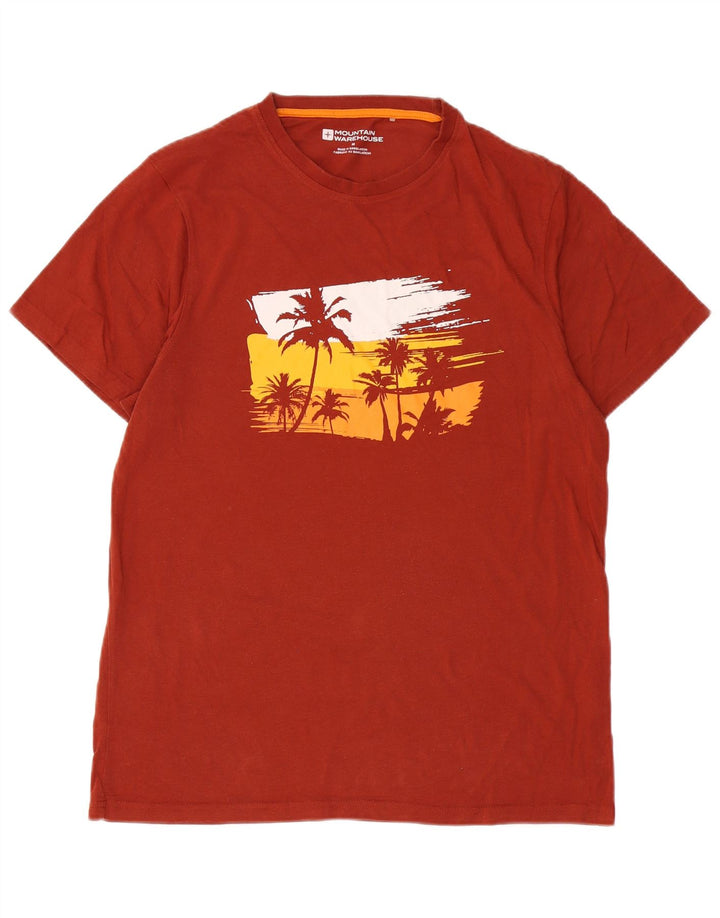 MOUNTAIN WAREHOUSE Camiseta gráfica masculina Top médio algodão vermelho
