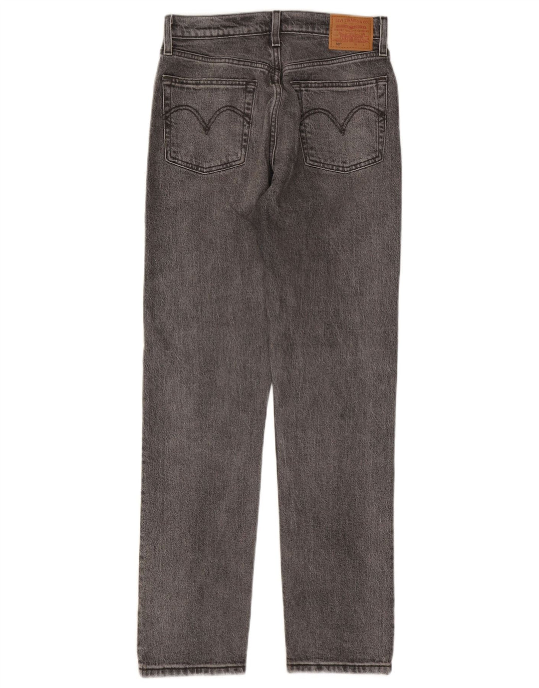 Calça jeans feminina Levi's 501 Straight W26 L30 cinza algodão