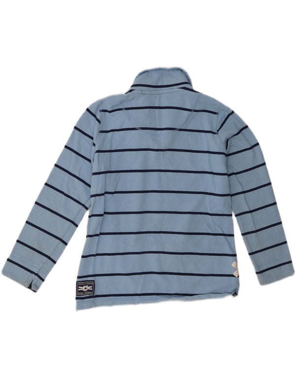 Crew Clothing feminino com zíper e gola em jumper Reino Unido 10 listrado azul pequeno