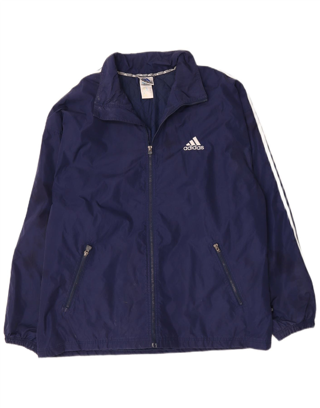 Jaqueta corta-vento masculina Adidas UK 44/46 grande azul marinho poliamida