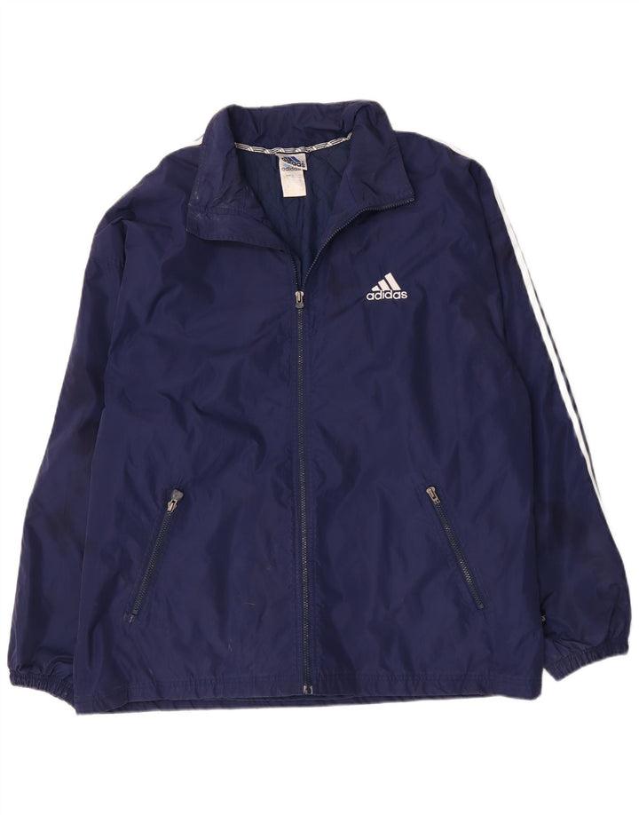 Jaqueta corta-vento masculina Adidas UK 44/46 grande azul marinho poliamida
