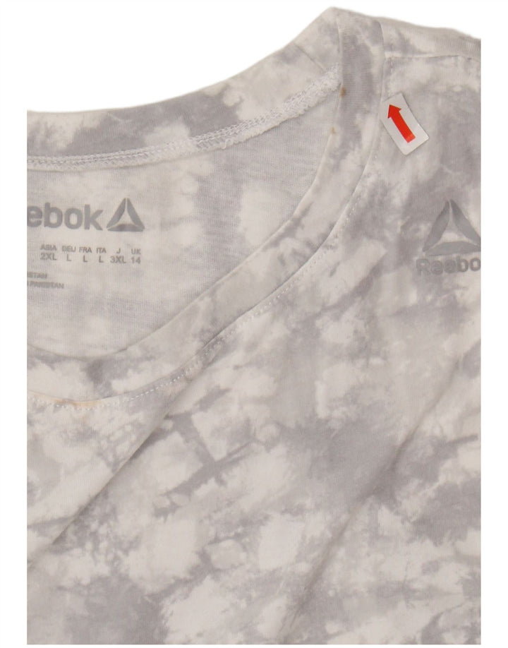 Colete feminino REEBOK UK 14 grande cinza tie-dye