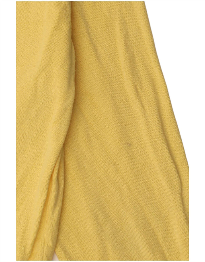 Suéter masculino Tommy Hilfiger com decote em V de algodão amarelo médio