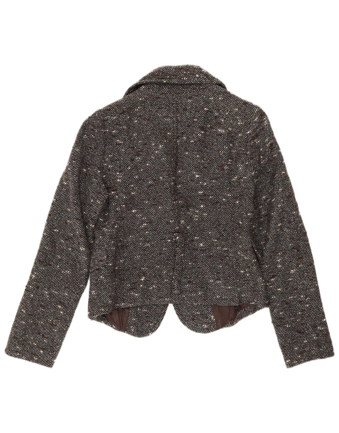 Jaqueta blazer feminina Patrizia Pepe crop 2 botões IT 44 cinza médio manchado