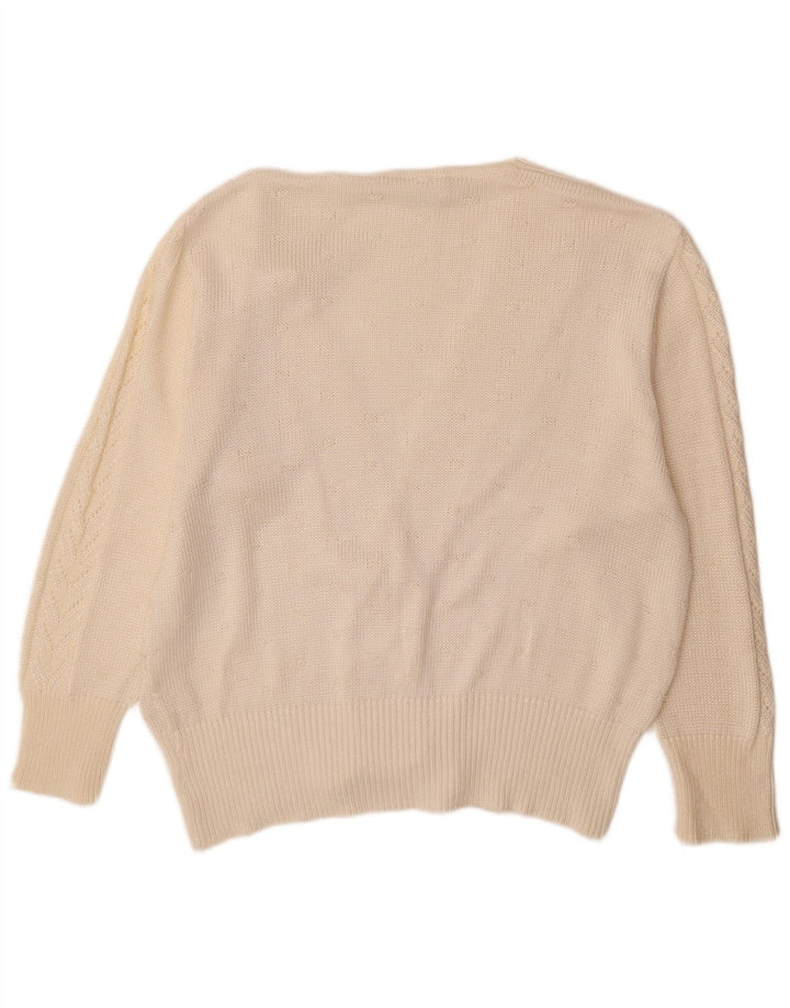 Suéter cardigã feminino Rabe EU 46 XL off white acrílico