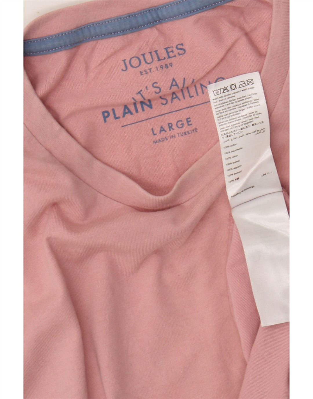 Camiseta masculina JOULES grande algodão rosa