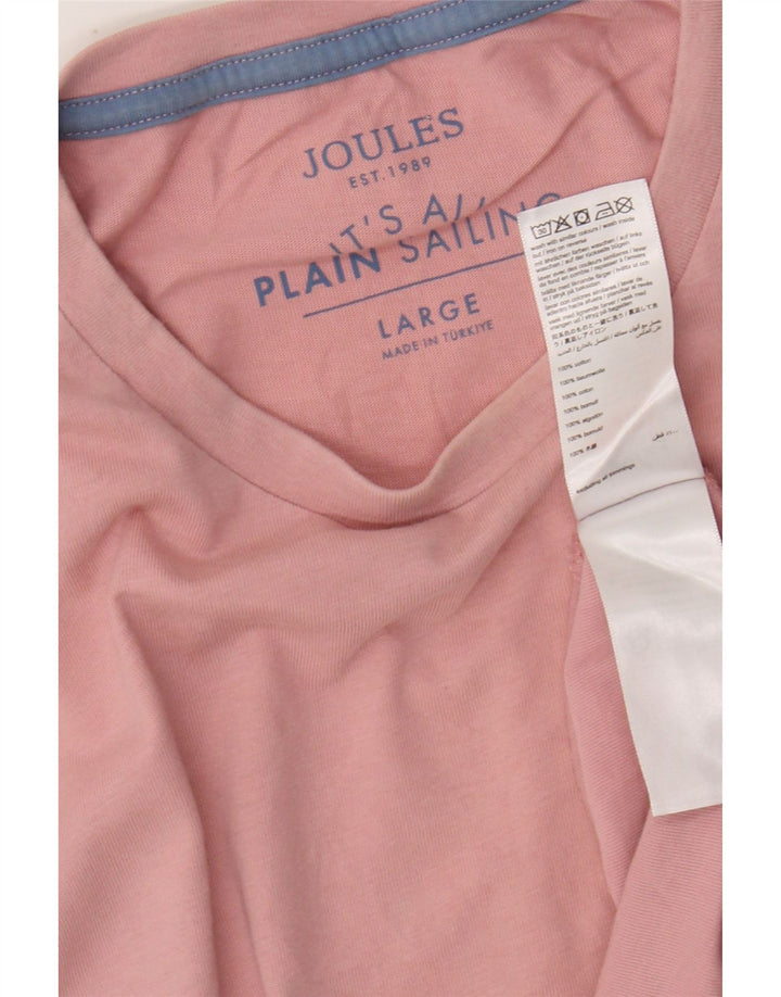 Camiseta masculina JOULES grande algodão rosa