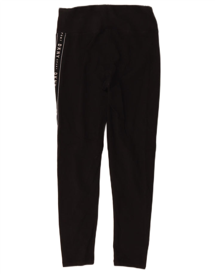 Dkny Womens Crop Graphic Leggings Reino Unido 8 Pequeno Algodão Preto