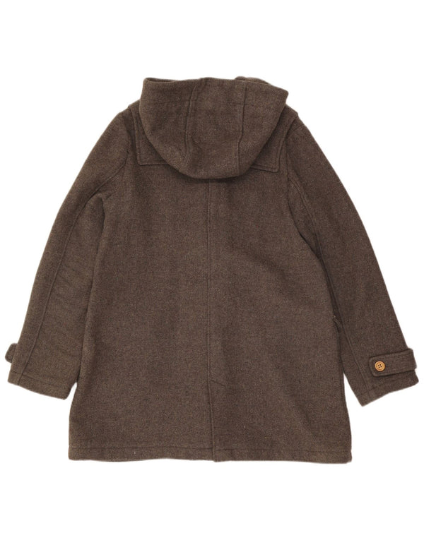 Casaco Duffle feminino com capuz Louche UK 16 XL lã cinza