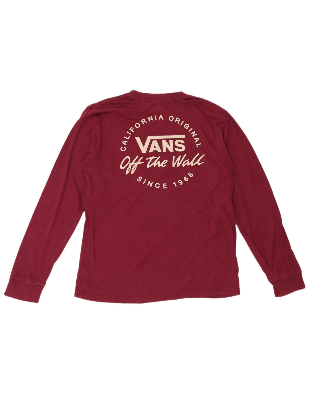 Top gráfico feminino VANS manga comprida UK 14 grande algodão borgonha