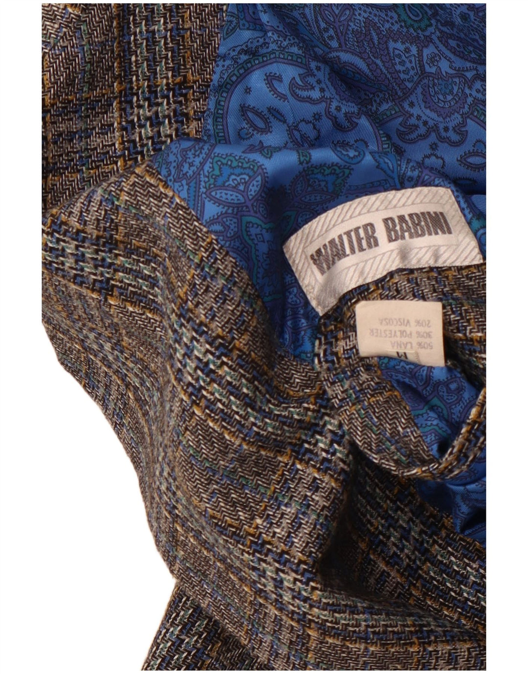 Jaqueta blazer masculina vintage com 2 botões Reino Unido 38 lã xadrez cinza médio