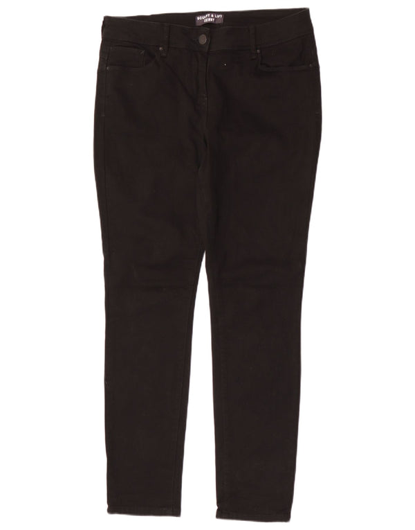 Calça feminina Marks & Spencer Sculpt Lift casual Reino Unido 14 médio W30 L29 preto