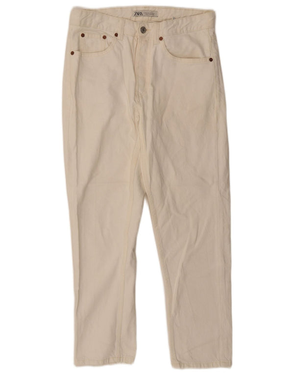 Zara Mens Straight Jeans EU 36 XS W29 L27 Algodão Branco