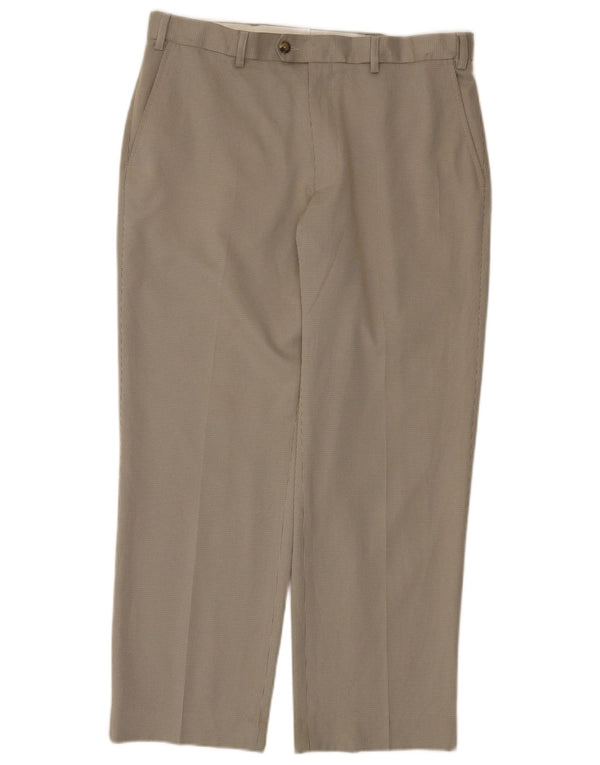 Calça masculina de terno regular Marks & Spencer W36 L29 verde houndstooth