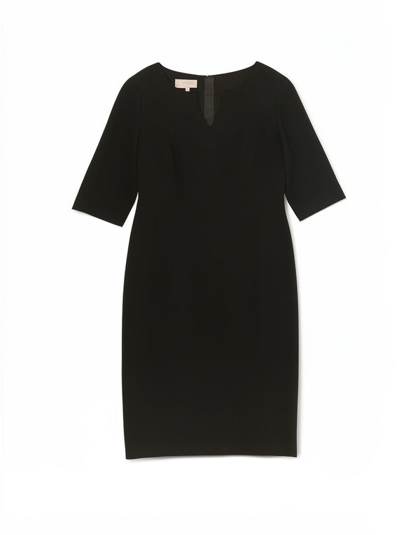 Vestido feminino Hobbs manga 3/4 com bainha UK 14 grande poliéster verde