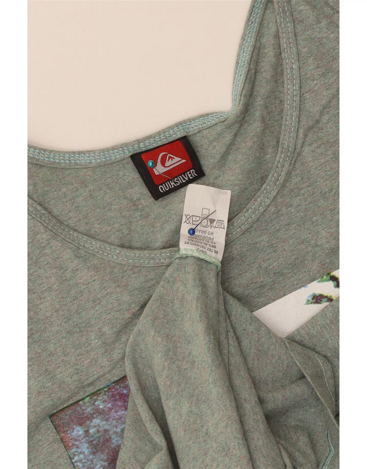 Colete gráfico masculino Quiksilver Top pequeno de algodão verde