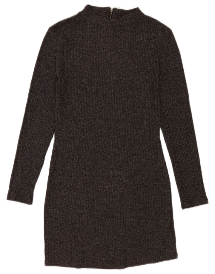Vestido feminino de manga comprida Marks & Spencer Reino Unido 12 cinza médio manchado