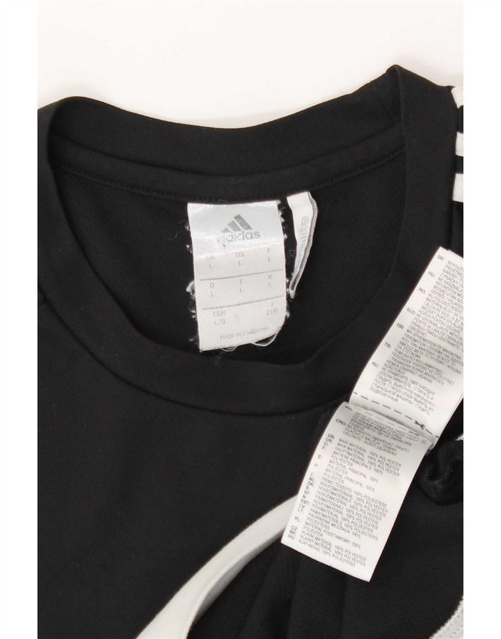 Adidas Mens Climalite Camiseta Top Grande Preto Colorblock Poliéster