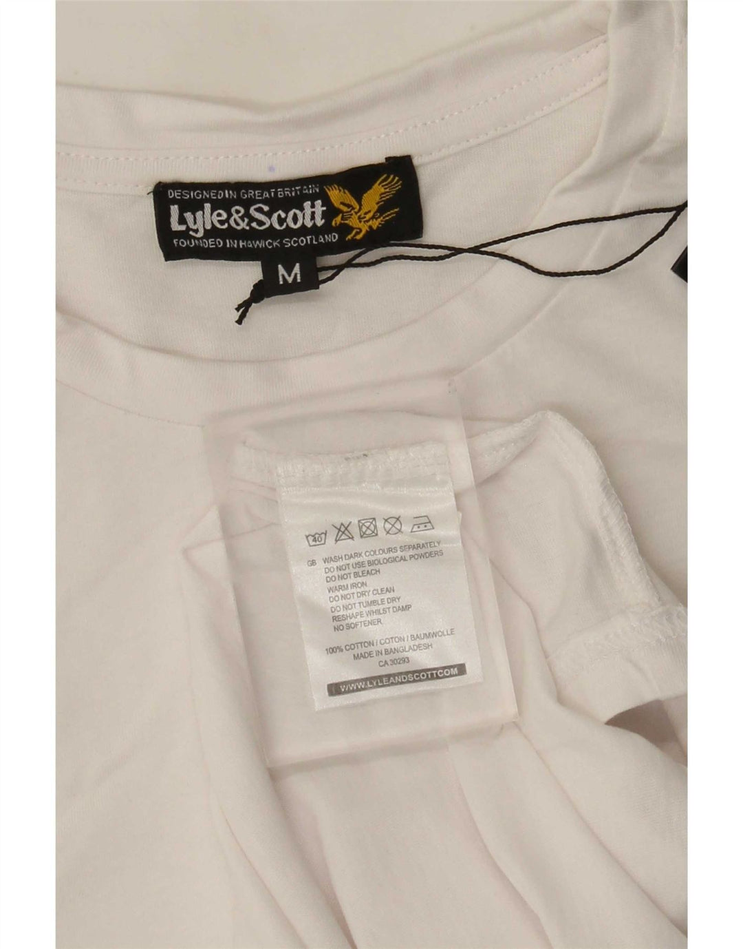 Camiseta masculina Lyle & Scott de algodão branco médio