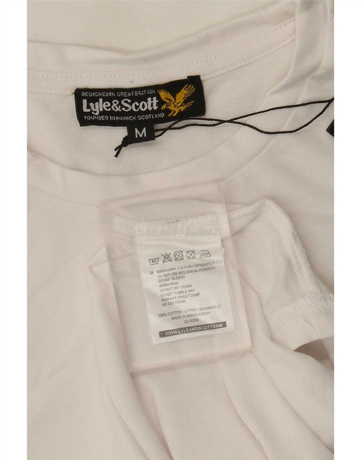Camiseta masculina Lyle & Scott de algodão branco médio