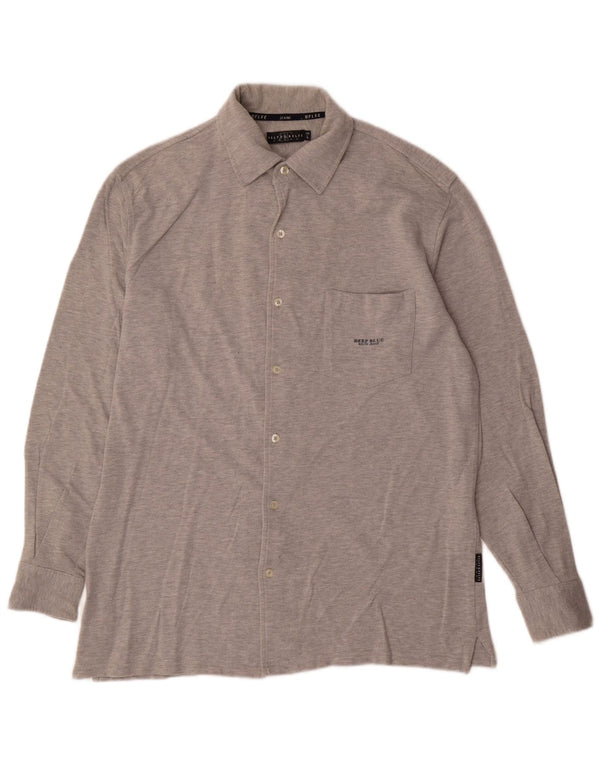 Camisa masculina Belfe & Belfe grande algodão cinza