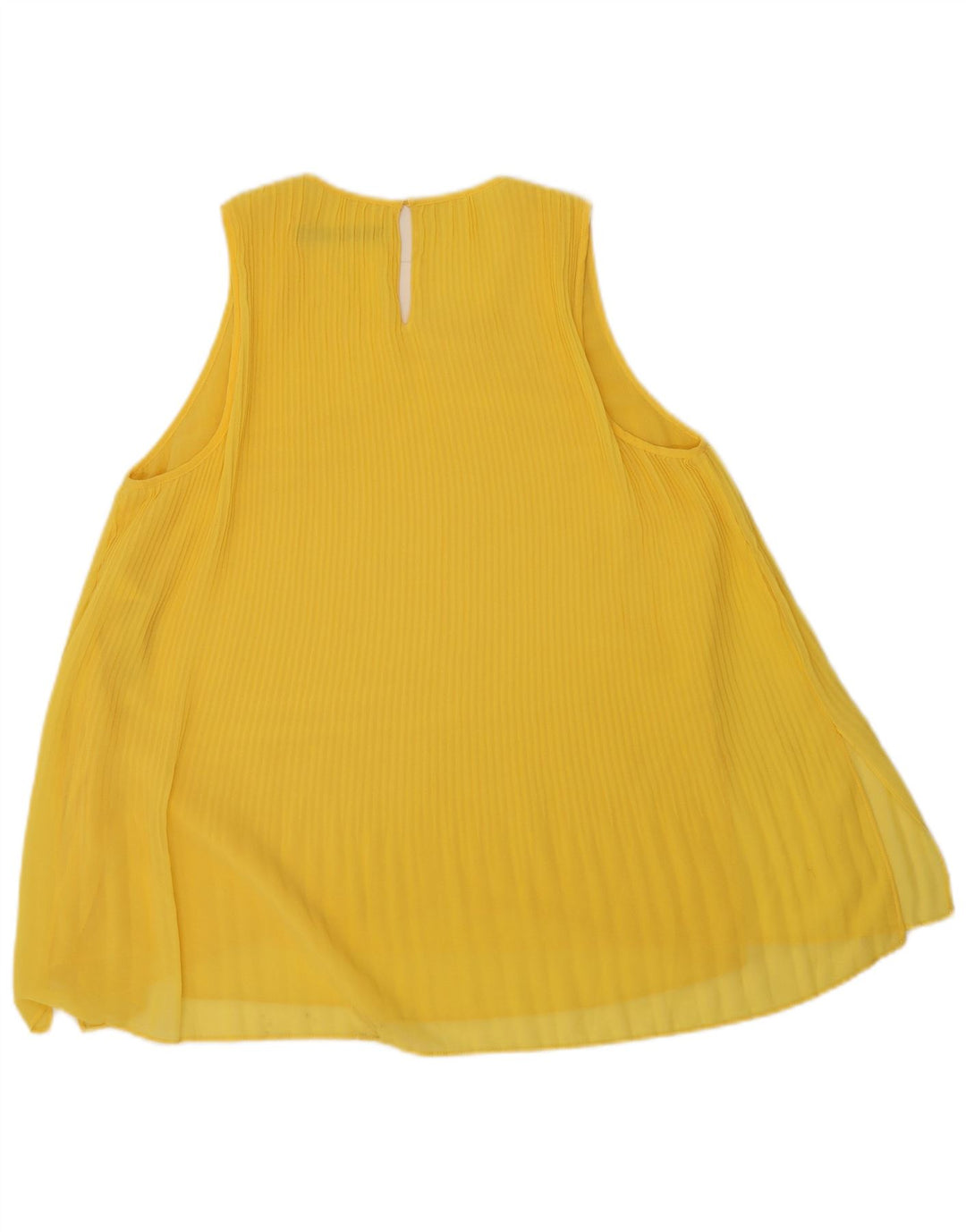 Blusa feminina sem mangas Zara Top UK 16 grande poliéster amarelo