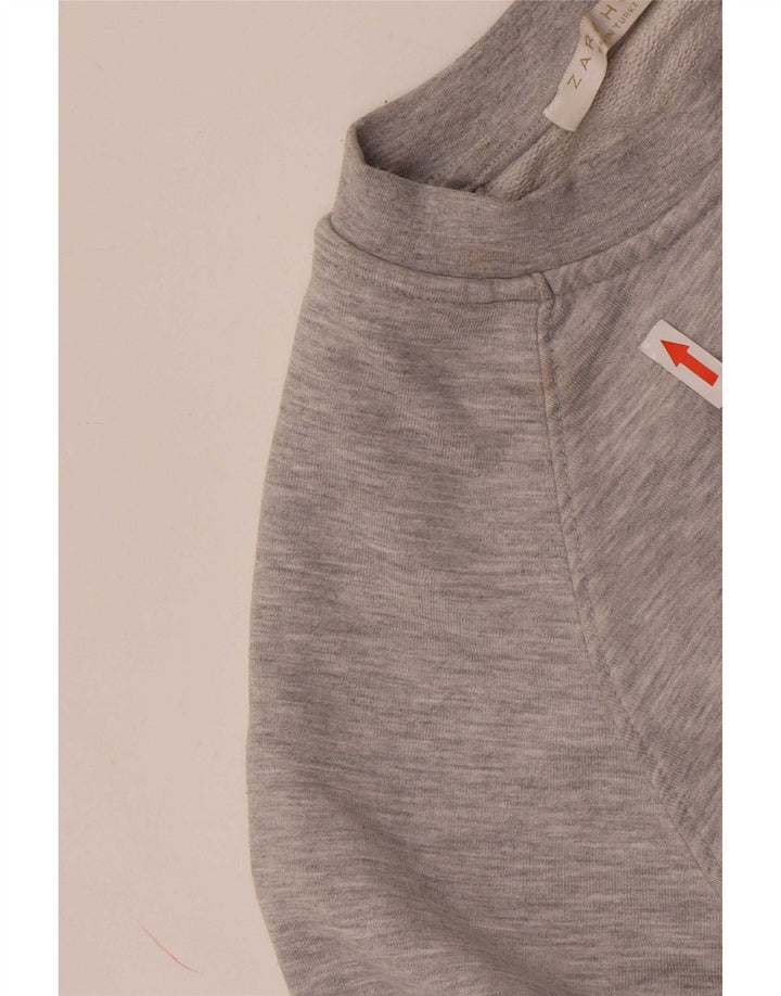 Zara moletom feminino oversized jumper UK 14 algodão cinza médio