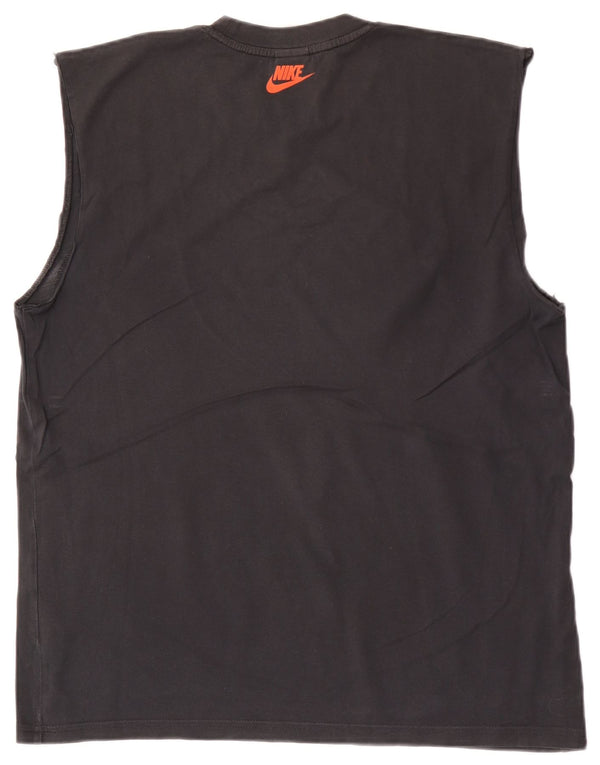 Nike Mens Graphic Vest Top UK 42/44 Grande Algodão Preto
