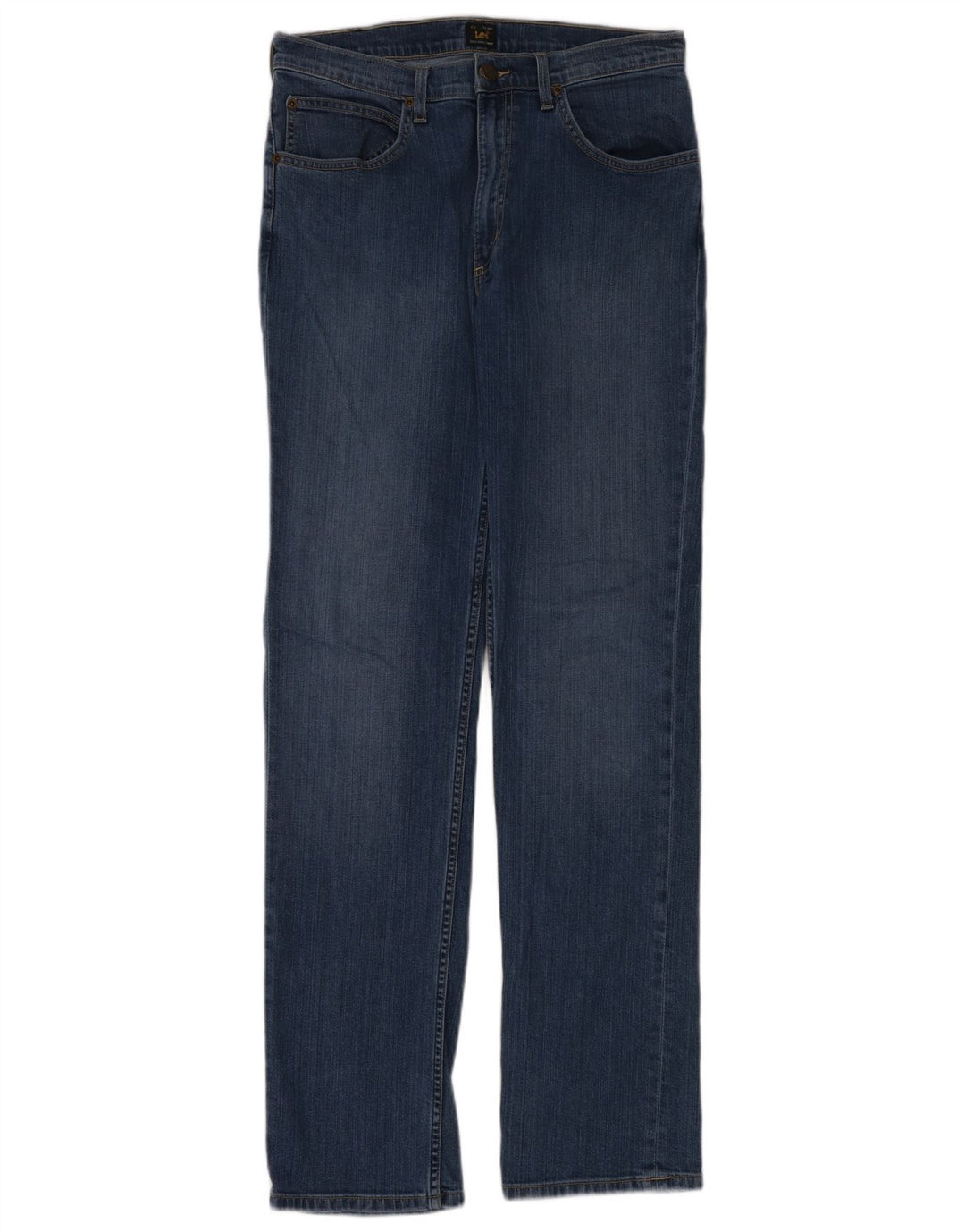Lee Womens Brooklyn Straight Jeans W33 L34 Azul Algodão
