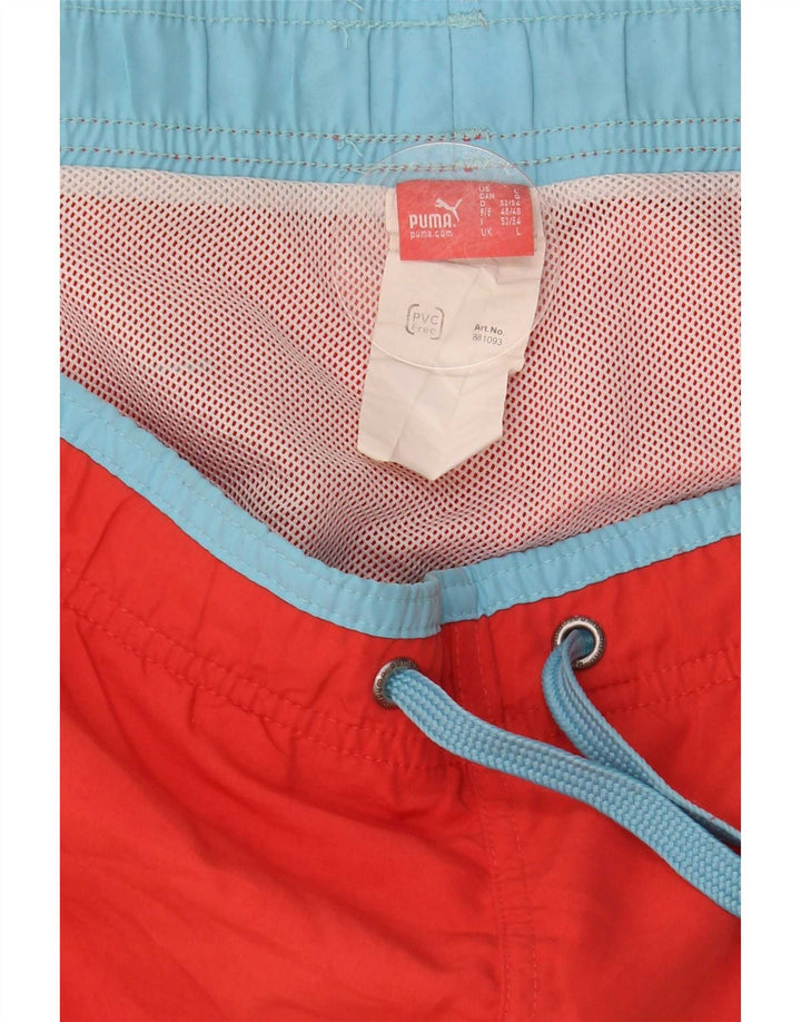 Shorts de natação masculinos Puma Graphic grande poliéster vermelho
