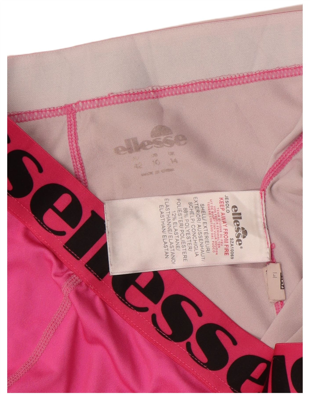 Ellesse Leggings Femininas Gráficas UK 14 Grande Poliéster Colourblock Rosa