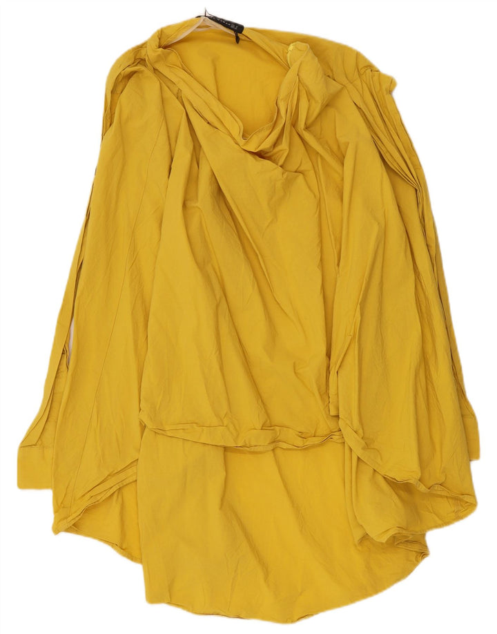 Vestido assimétrico feminino de manga comprida Zara UK 10 pequeno amarelo
