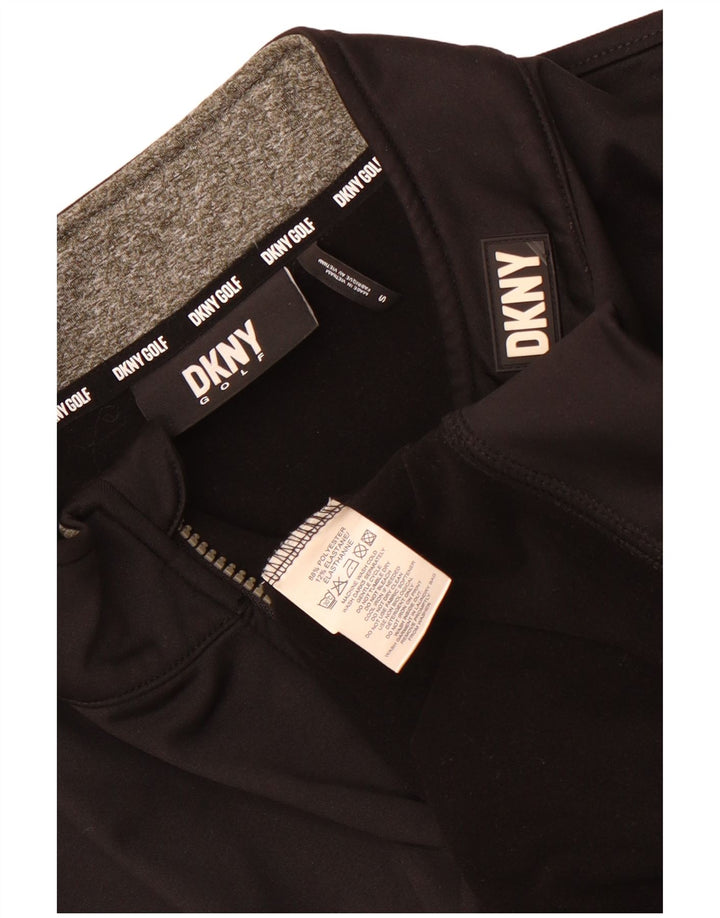 Suéter masculino Dkny com zíper e gola pequena em poliéster preto