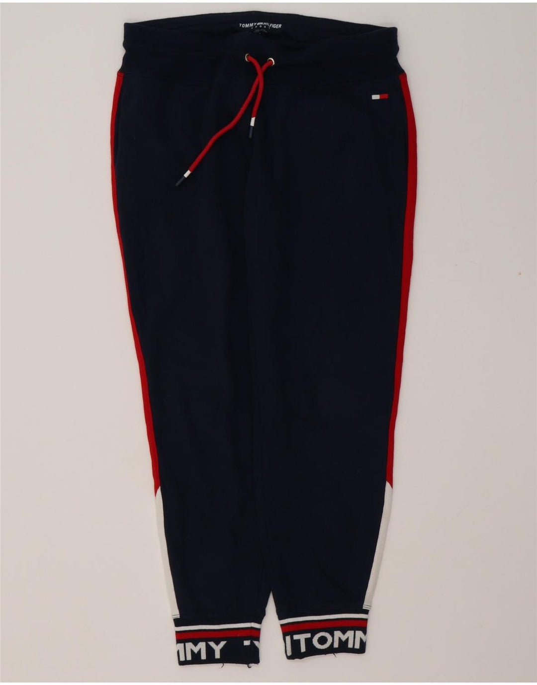 TOMMY HILFIGER Calça de treino feminina Joggers UK 14 Médio Azul Marinho