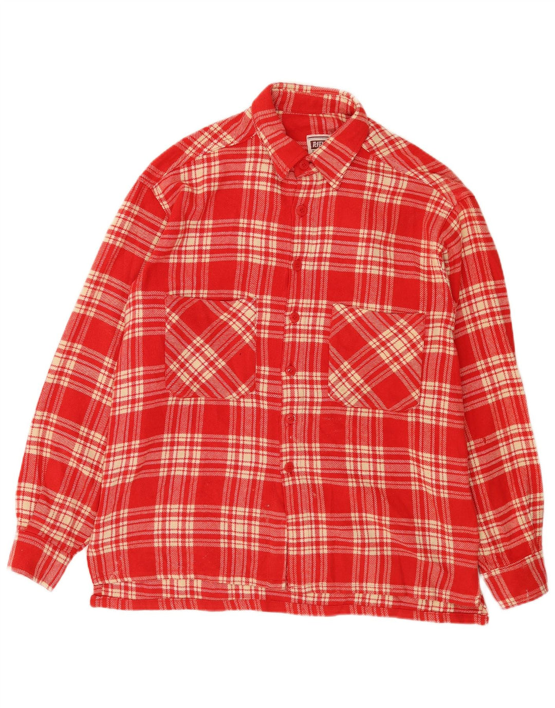 Camiseta masculina Rifle em acrílico xadrez vermelho médio