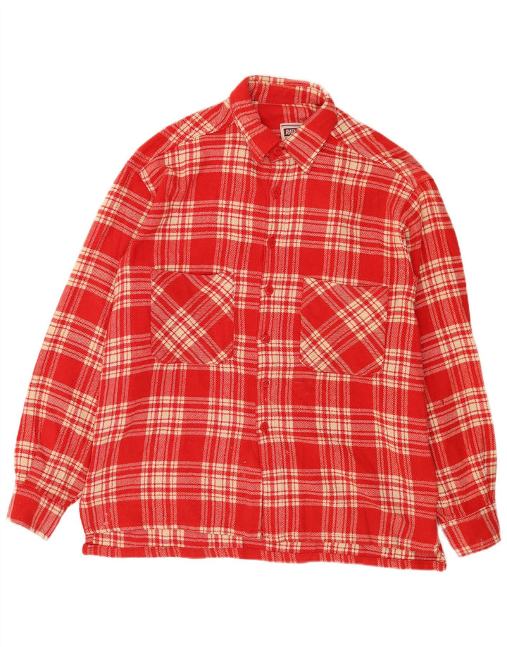 Camiseta masculina Rifle em acrílico xadrez vermelho médio