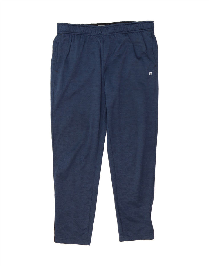 RUSSELL ATHLETIC Mens Dri-Power Tracksuit Trousers Large Navy Blue Flecked Vintage Russell Athletic and Second-Hand Russell Athletic from Messina Hembry 