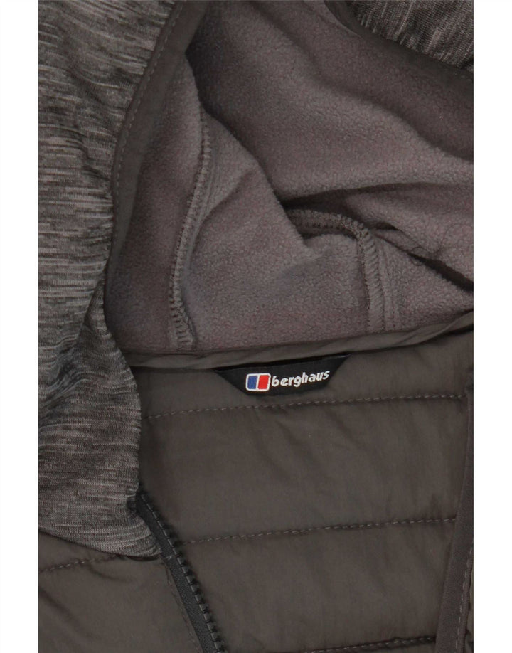 Jaqueta acolchoada com capuz para meninos Berghaus 14-15 anos cinza colorblock poliéster
