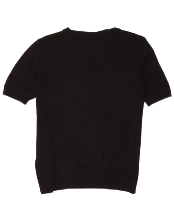 Blusa feminina Marks & Spencer UK 10 pequena viscose preta