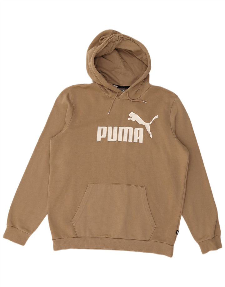 PUMA Mens Graphic Hoodie Jumper Médio Algodão Bege