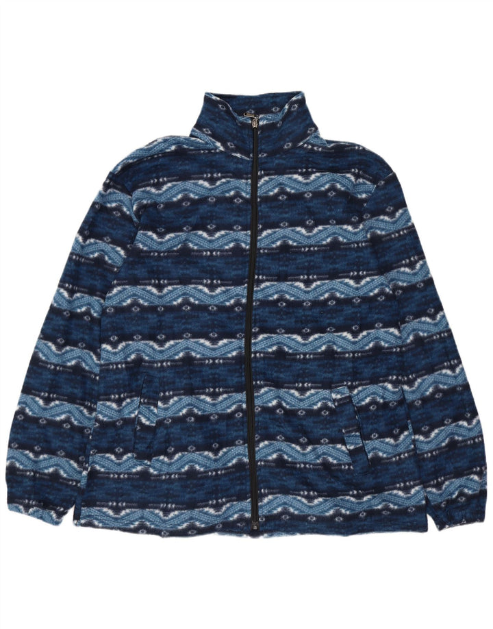 Jaqueta de lã masculina VINTAGE UK 38 médio azul Fair Isle algodão