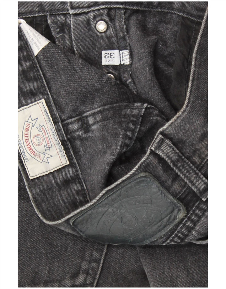 Calça jeans reta masculina Armani W32 L31 algodão cinza
