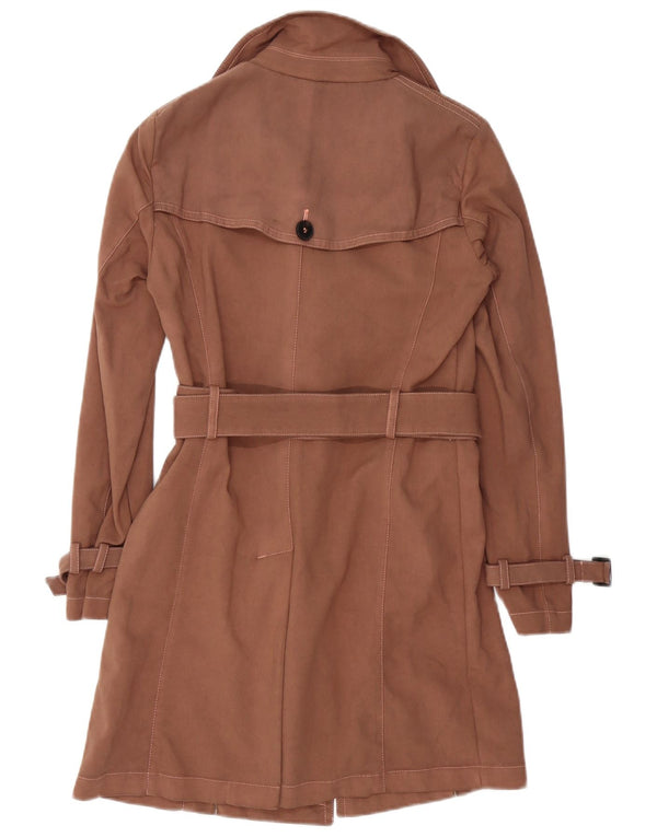 Casaco impermeável feminino Marella UK 10 pequeno algodão marrom