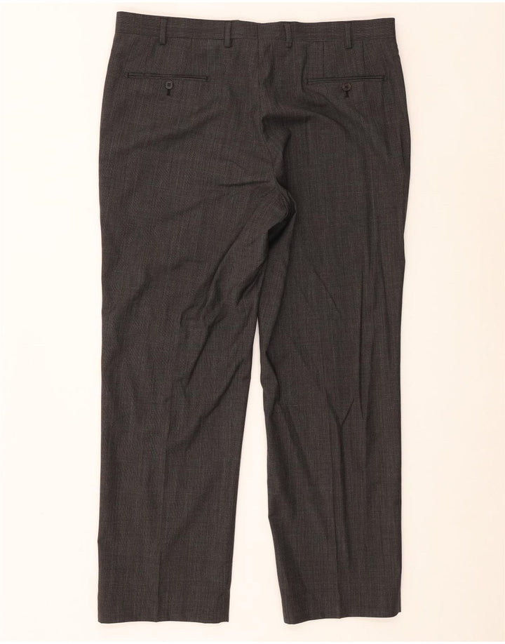 Calça masculina Marks & Spencer Autograph Straight Suit W38 L31 Lã Cinza