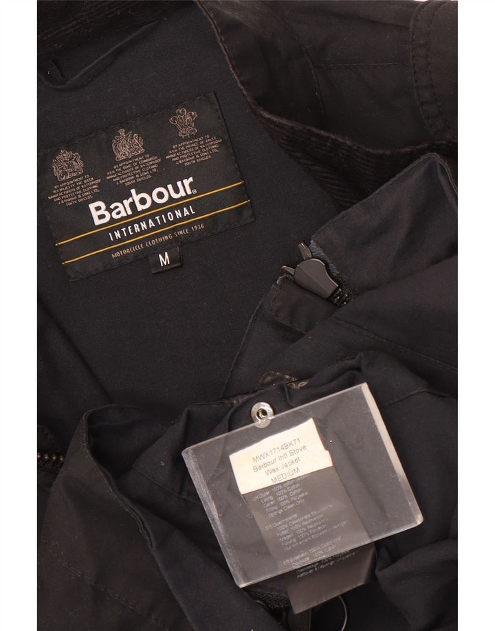 Jaqueta masculina de algodão encerado Barbour UK 38 algodão preto médio
